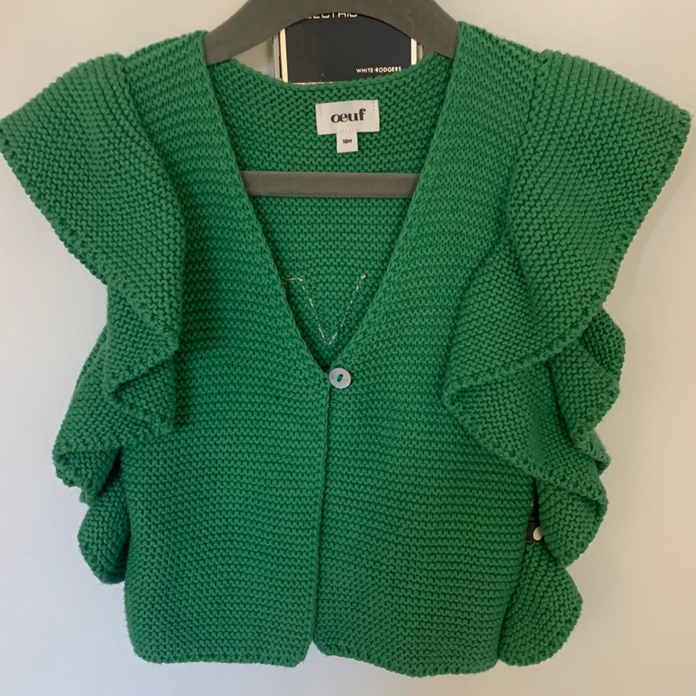 oeuf loved green knit vest